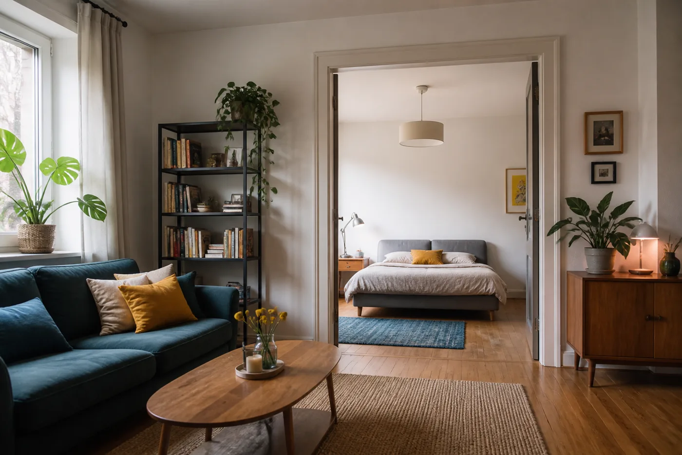 Helle 2-Zimmer-Wohnung mit Wohnraum und getrenntem Schlafzimmer